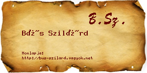 Bús Szilárd névjegykártya